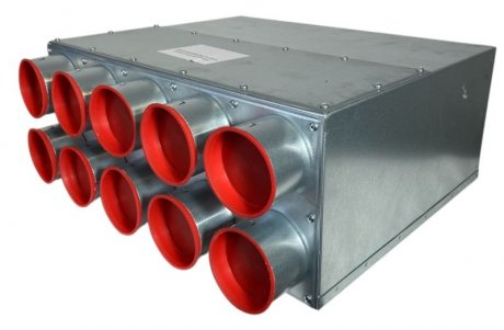 Verteiler mit Schallauskleidung DN 160, 10 x 75 mm