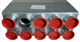 Verteiler mit Schallauskleidung DN 160, 10 x 75 mm