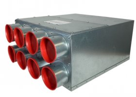 Verteiler mit Schallauskleidung DN 160, 8 x 75 mm
