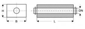 Kompaktschalldämpfer DN 160, 1.000 mm