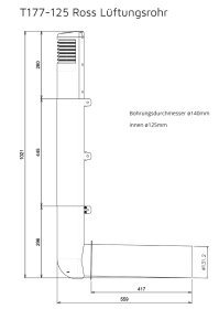 Ross Lüftungsrohr DN 125, dunkelgrau