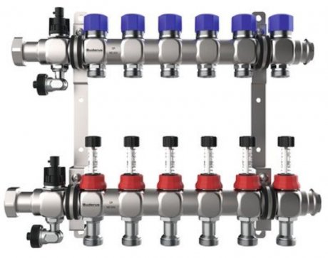 Logafloor Heizkreisverteiler HVE/12 mit DFM 12 Heizkreise