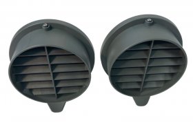 Meltem Fassadenabschluss Kunststoffrohr-Set, grau, 2 Stück M-WRG-II KSR-2