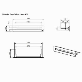 Zehnder ComfoGrid Schlitzdurchlass Linea 400, Glasoptik weiß