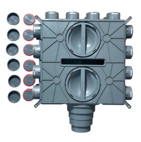 Wolf Luftverteiler DN 125-180, 24 Stutzen DN 75 mit 12...
