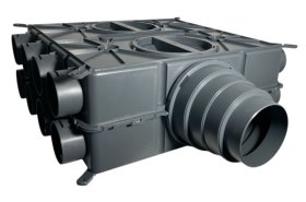 Wolf Luftverteiler DN 125-180, 24 Stutzen DN 75 mit 12 Verschlusskappen