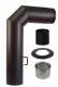 Rauchrohr-Set WBG LS 2 mm 90° 3-tlg. 700/450 mm (H/T), mitTür, Drosselklappe 150 mm, schwarz