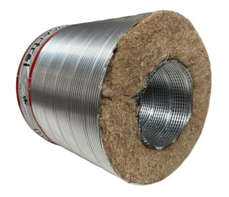 Flexibler Schalldämpfer mit Hanfisolierung und Lippendichtung, 1.000 mm, 50 mm Dämmschicht