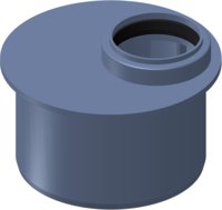 Polo-Kal NG-Übergangsrohr kurz, schalldämmend, heißwasserbest., 3-schicht., DN 110 x 75