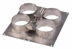 Pluggit Rundrohr Montageplatte, 4 x Anschlüsse