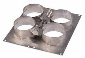 Pluggit Rundrohr Montageplatte, 4 x Anschlüsse