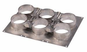 Pluggit Rundrohr Montageplatte, 6 x Anschlüsse