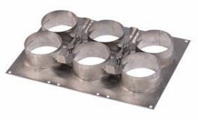 Pluggit Rundrohr Montageplatte, 6 x Anschlüsse