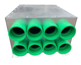 Luftverteiler isoliert DN 160, 8 x 75 mm
