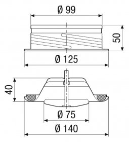 Maico Abluft-Tellerventil, Metall TFA 10