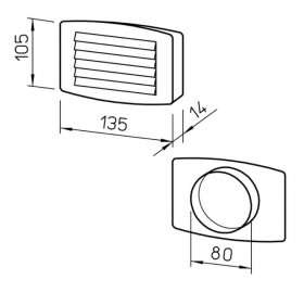 Helios Lüftungsgitter LGK 80, Kunststoff, weiß