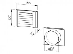 Helios Lüftungsgitter LGM 100, Aluminium, weiß