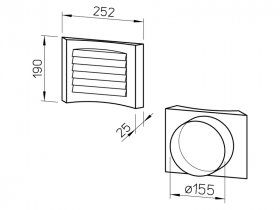 Helios Lüftungsgitter LGM 160, Aluminium, weiß