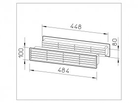 Helios Lüftungs-Türgitter, weiß