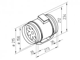 Helios Multivent-Rohrventilator 1-PH, MV 160