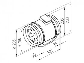 Helios Multivent-Rohrventilator 1-PH, MV 200