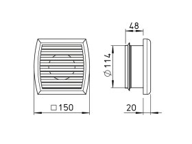 Helios Fassadenblende zu ZLA 125, ZLA 125 FB