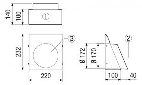 Maico Fortluft-Wandstutzen DN 160, Edelstahl gebürstet