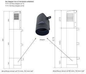 Ross Adapter DN 110, dunkelgrau