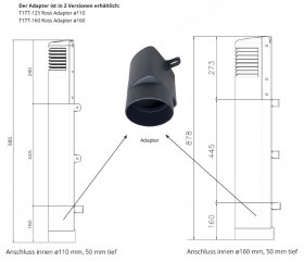 Ross Adapter DN 160, dunkelgrau