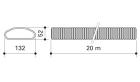 profi-air tunnel Rohr 132 x 52, 2 m